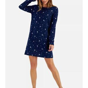 Charter Club Women's S Nightgown Butter Soft Sleep Shirt Blue Star‎ Reindeer